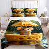 3pcs Anime Mouse Cheese Umbrella Bedding Set - Includes One Quilt Cover and Two Pillowcases (No Core) - Polyester Fabric - Perfect for Bedro