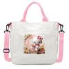 Sweet Cartoon Print 26 Letter Canvas Bag Schoolgirl Portable Crossbody Shoulder Bag Trend