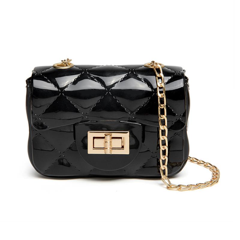 ПВХ Мини Жемчуг Портативная Желейная Сумка Цепочка Сумка на Одно Плечо Сумка-мессенджер чёрный