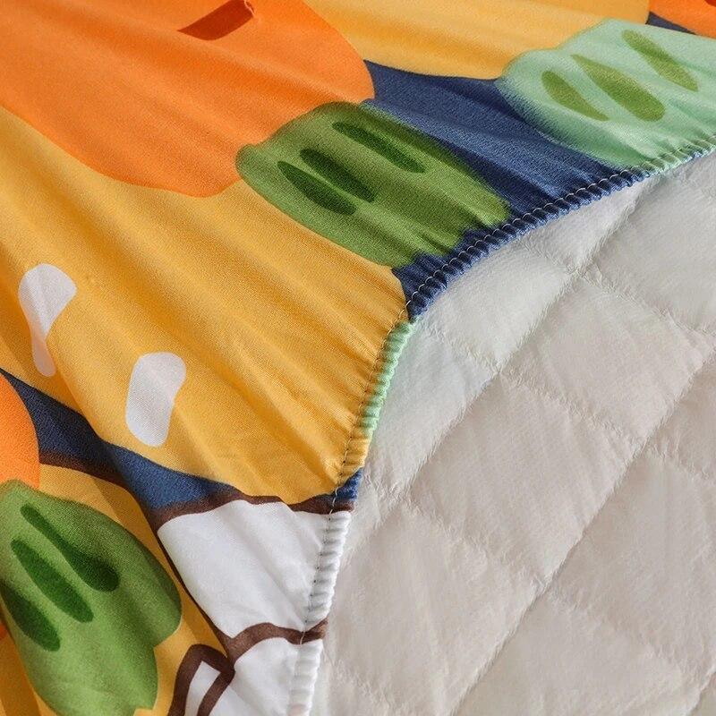 Αδιάβροχο Πάχος Διαδικασία Καπιτονέ Κινούμενα Σχέδια Λαγουδάκι Προστατευτικό Στρώματος, Ρυθμιζόμενο Σεντόνι με Λάστιχο 160x200, Προσαρμόσιμο Μέγεθος