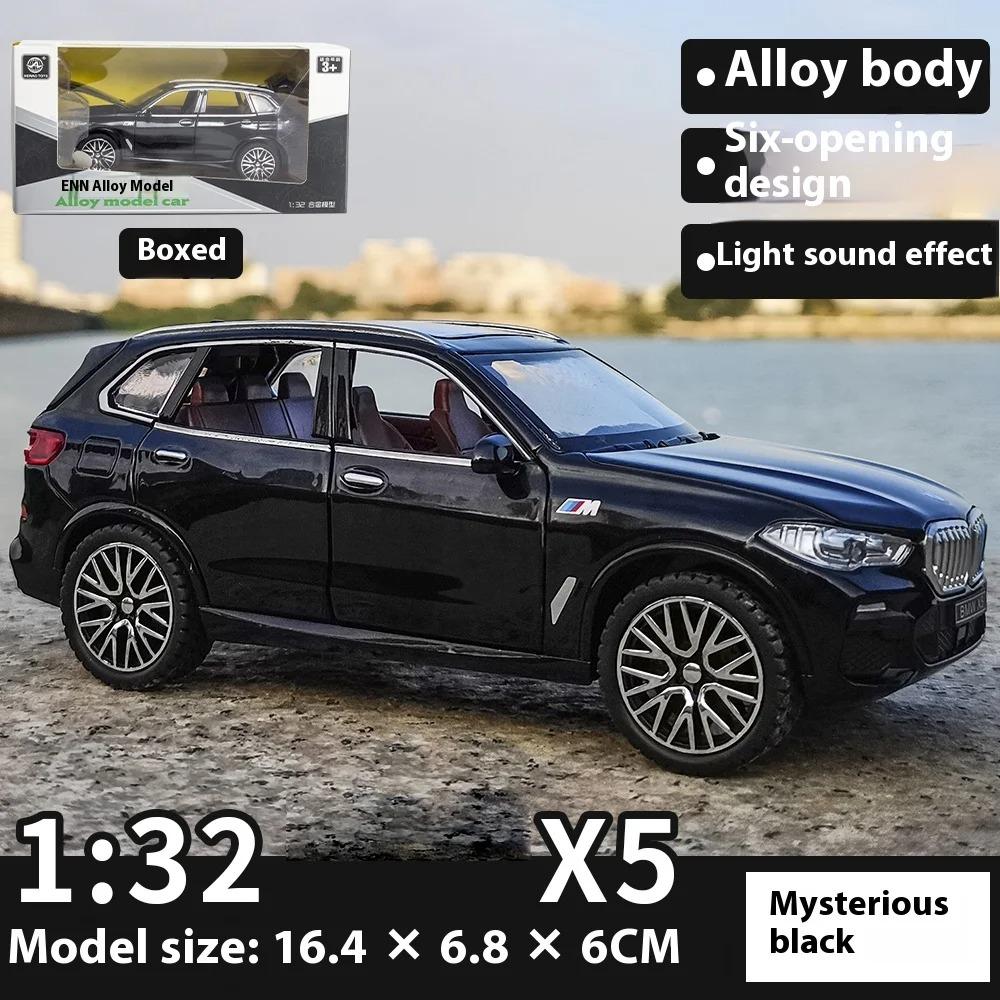 

Игрушечная модель легкосплавного автомобиля BMW X5 в масштабе 1/32 со светом и звуком, идеальный подарок для детей, коллекционная гоночная реплика чёрный