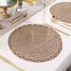 4 Pieces Round Tableware Mat Non-Slip Pot Mat Dining Table Decoration Dish Mat  Dining Room