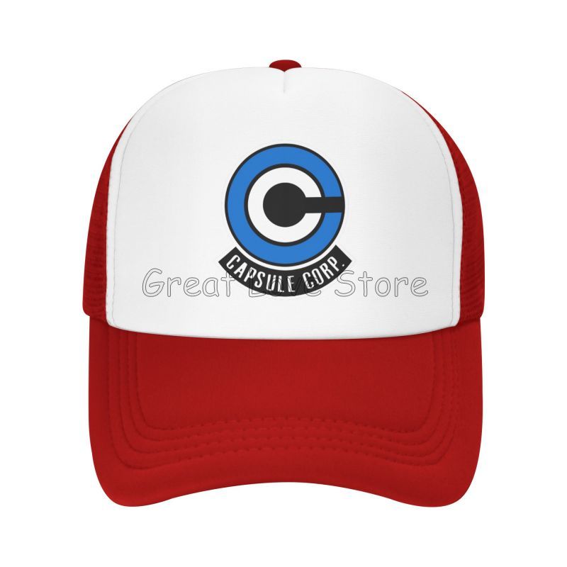 Capsule Corp Mesh Baseball Caps Unisex Hip-Hop Trucker Hat Anime DBZ Dad Hat Adjustable Racing Cap Summer Trucker Snapback Hats