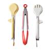 Vertical Foot Kitchen Food Tongs – Stainless Steel Heat Resistant Silicone Tips Round, Strong Comfort Grip,Non-Scratch Pan, for Cooking, BBQ, Salad