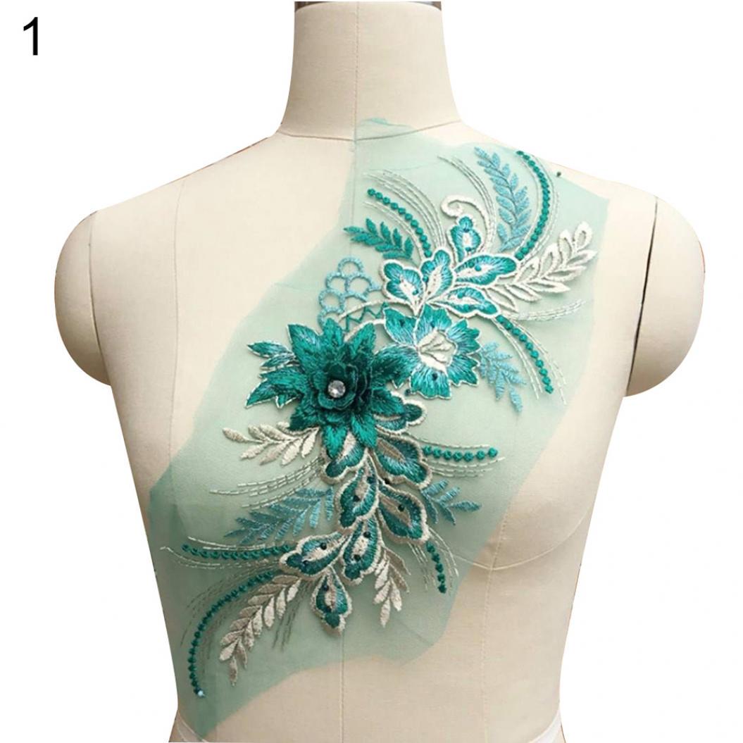 

Новая кружевная цветочная аппликация, отделка, вышивка, сделай сам, шитье, украшение для свадебного платья, хорошие продажи зелёный