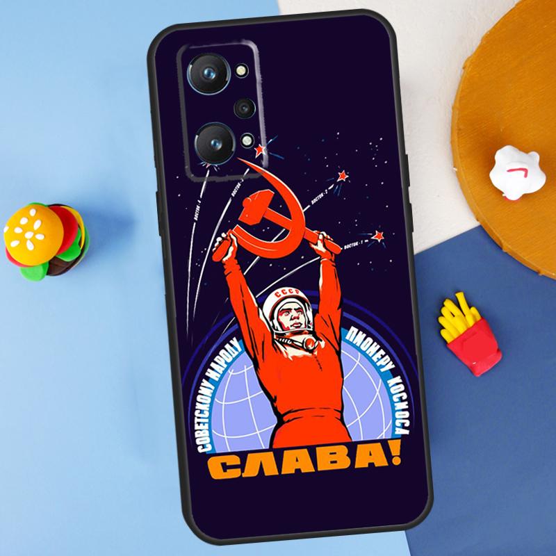 Red Soviet Union USSR Flag For Realme 11 10 12 13 14 Pro Plus GT 5 6 6T GT7 Pro C61 C53 C51 C21Y C25S C55 C67 C75 Case Realme C53