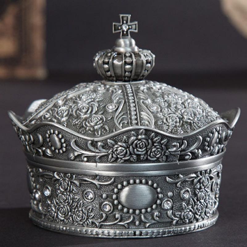 Zinc Alloy Jewelry Box European Color Storage Jar With Cover Canned Sugar Cans Candy Box Cotton Swab Box Cotton Pad Storage