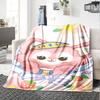 1pc Flower Name Blanket Lightweight Flannel Throw for Sofa Bed Travel Camping Livingroom Office Couch Chair