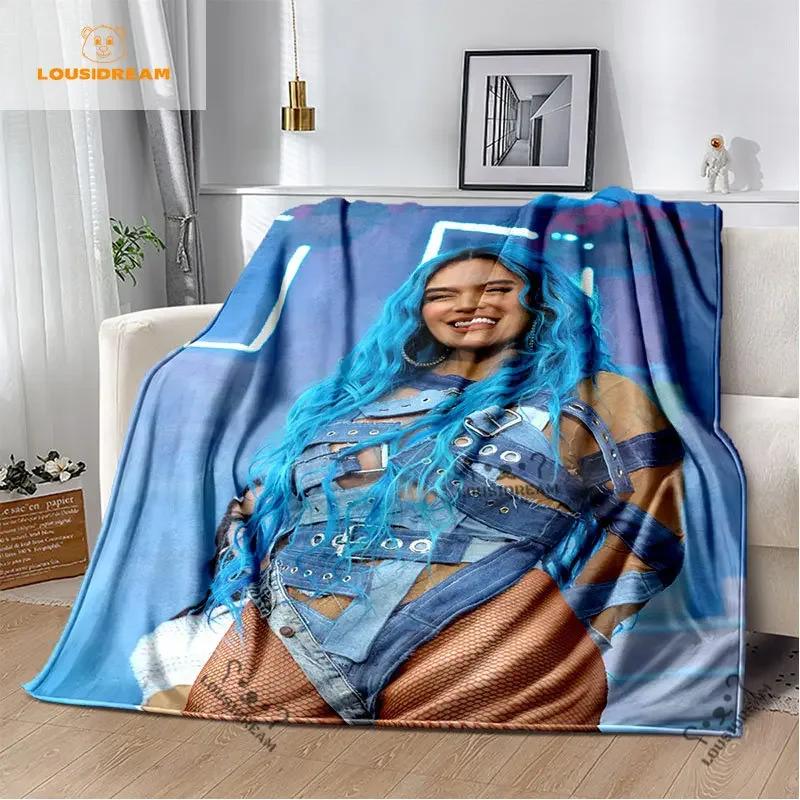 Karol G Bichota Blanket Personalized Warm Plush Cozy Home Girl Throw Blanket for Beding Comfortable Couch Lightweight Blanket