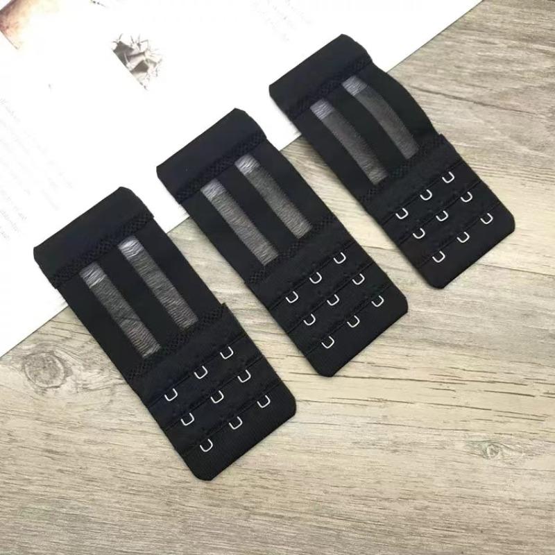 Women 3 Rows 3 Buckles Bra Extension Strap Extenders Elastic Hook Clip Adjustable Belt Buckle Bra Accessories