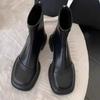 2025 Autumn/Winter New Fashion Flat  Round Head Splice Back Zipper Thick Bottom Anti Slip Casual Warm Women's Short Boots