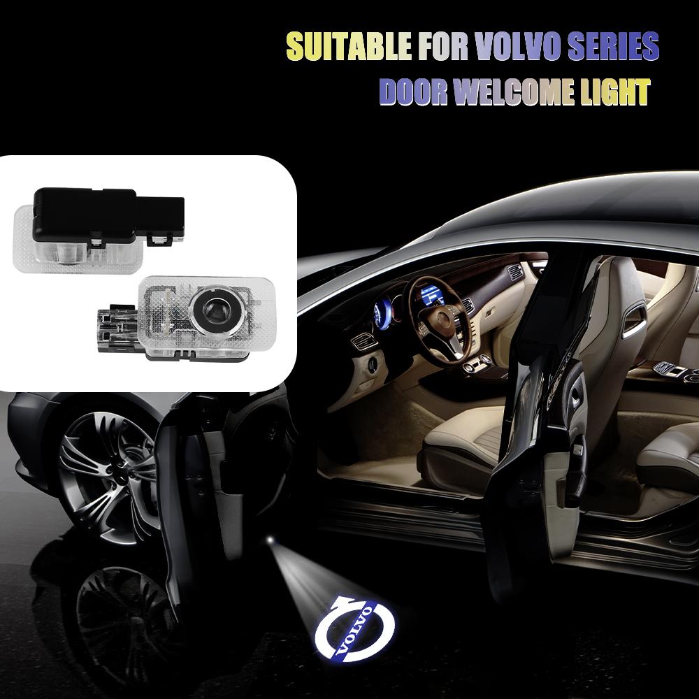 2Pcs Car Door LED Welcome Light For Volvo Rdesign S80L S60L V40 v 40CC 2013 XC60 XC90 2015 HD Laser Projector Lamp Accessories