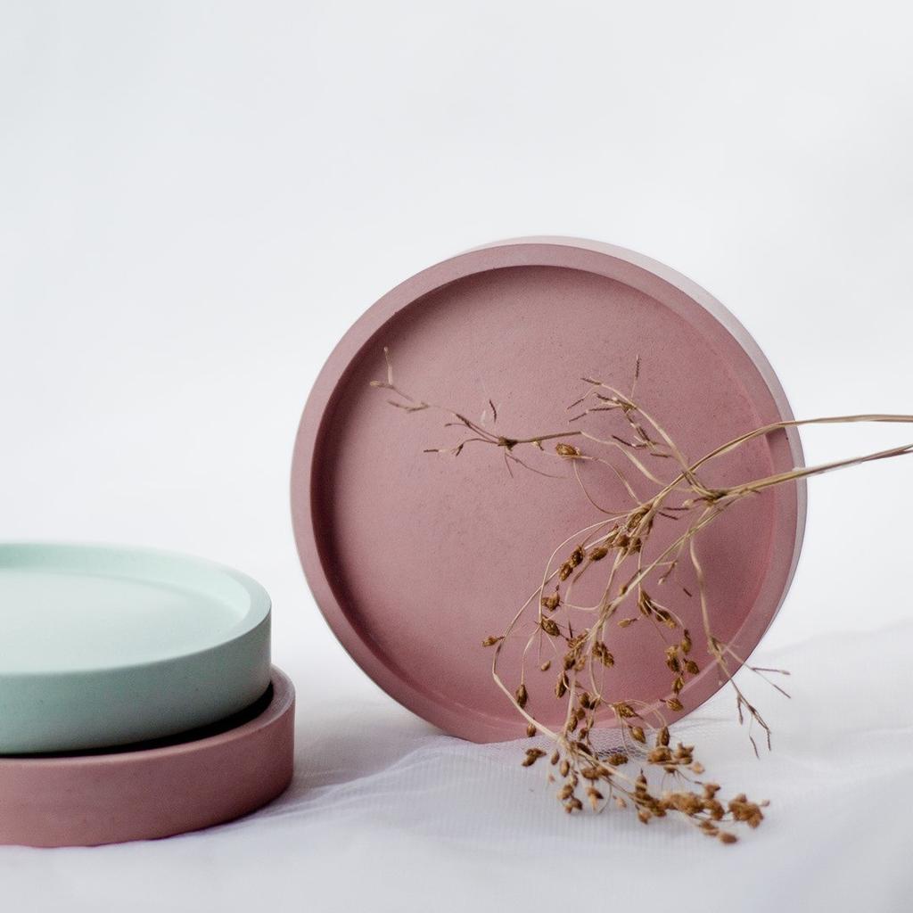 Round Gypsum Tray Silicone Molds Terrazzo Concrete Coaster Cement Pallet Epoxy Resin Molds DIY Jewelry Dish Home Ornament Moulds