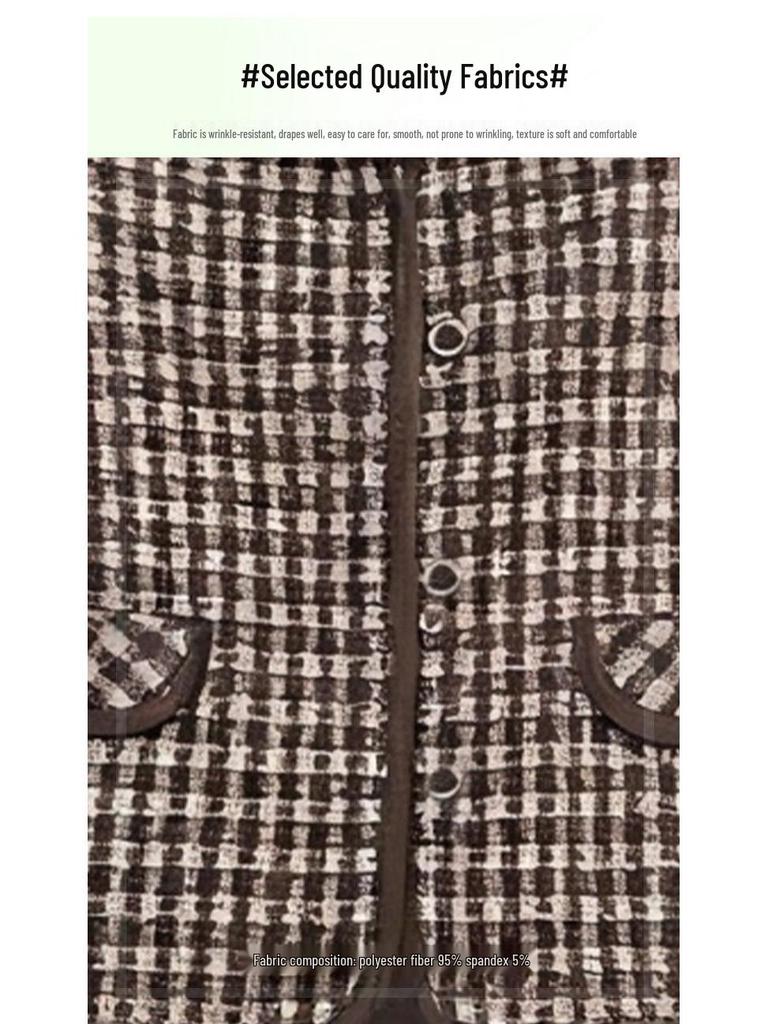 2025 Spring/Fall Women's Plaid Jacket - Casual Fashion for Middle-Aged & Elderly