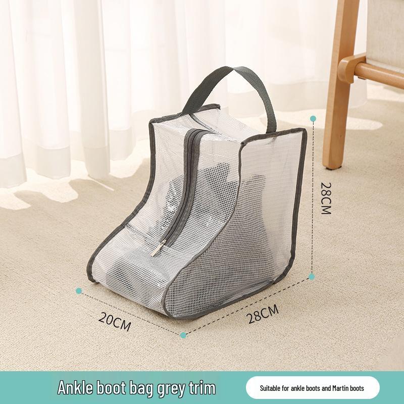

Transparent PVC Mesh Over-the-Knee Boot Storage Bag with Zipper – Dustproof, Moistureproof, and Mildew-Resistant Cover for Women s Large Size Boots.