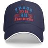 Proud To Be An American Baseball Cap Polyester Patriotic Adjustable Casual Hat for Adults