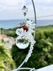 RELIGHT Rising Dragon Crystal Glass Suncatcher with Stand, Feng Shui Decor (Coiled Dragon, Silver)