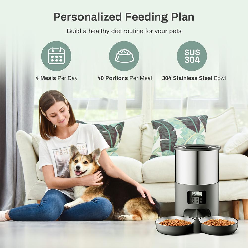 4.5L 5V Pet Feeder Timing  Vioce Smart Automatic Dog Pet Feeder For Cats Dog WIFI APP Intelligent Dry Food Dispenser Dog Bowl