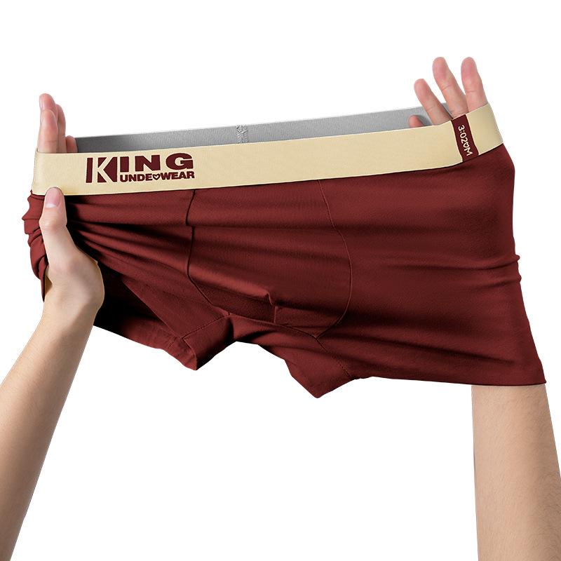 Men's Trendy Color Block Cotton Boxer Briefs with Antibacterial Breathable Crotch and Comfortable Plus Size Design.