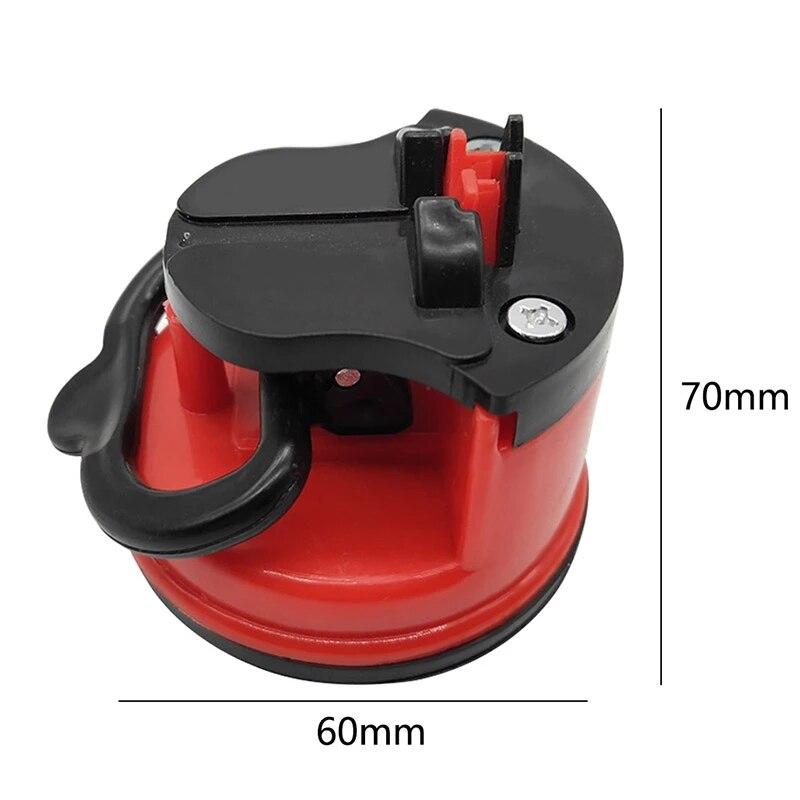 Mini suction cup knife sharpener for home kitchens, tungsten steel double-sided whetstone, knife sharpener with suction cup positioning tool.