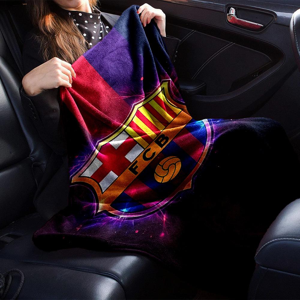 1pc FC Barcelona Soft Warm Throw Blanket Nap Blanket For Couch Sofa Office Bed Camping Travel,Comfortable