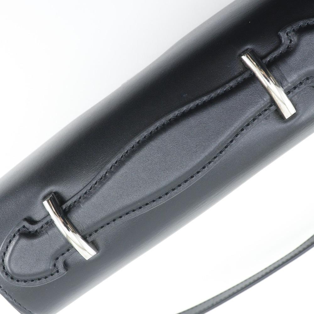 GUCCI Petit GG Shoulder Bag 739722 Double G 2WAY black leather Women Used