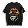 Retro Coconut Tree Vacation Print T-Shirt Casual Travel Top For All Pure Cotton T-shirt