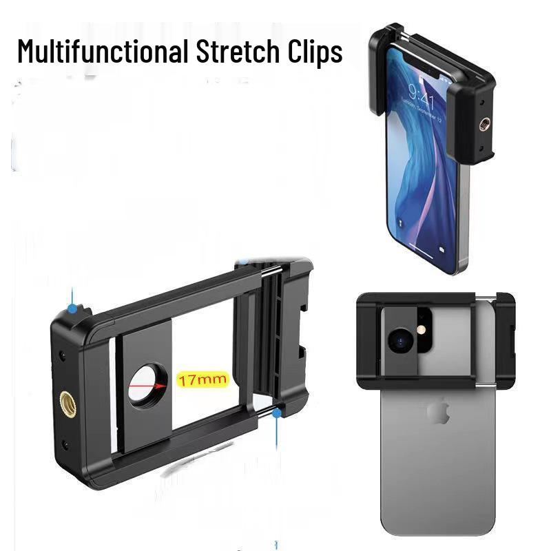 Porta Rosqueada de 17mm Lente para Transmissão Móvel: Suporte de Câmera com Clipe Grande Angular, Macro, Telescópio e Selfie