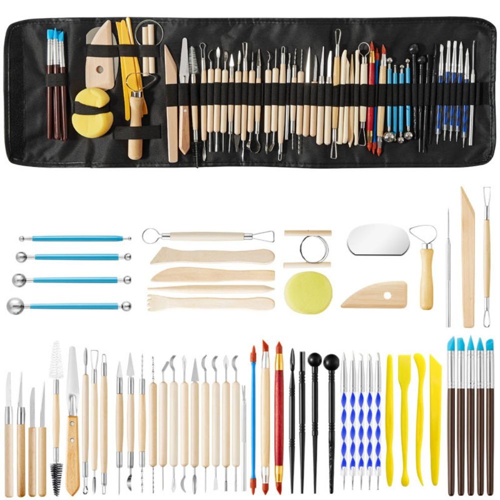 61Pcs/Set Pottery Clay Sculpting Tools Kit for Art Craft Ceramic Wax Clays Carving Tool,Pottery Sculpting Modeling Tools Set