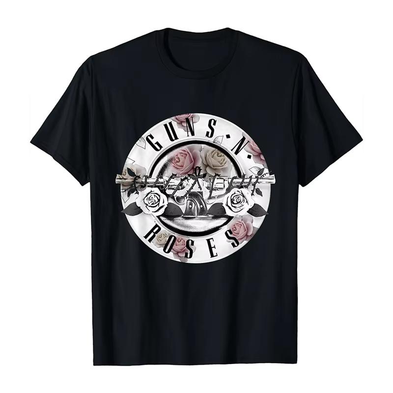 2025 Nowy Guns N 'Roses Rock Punk Amerykański Oversize High Street Męski i Damski Letni Bawełniany Amerykański Wygodny T-shirt