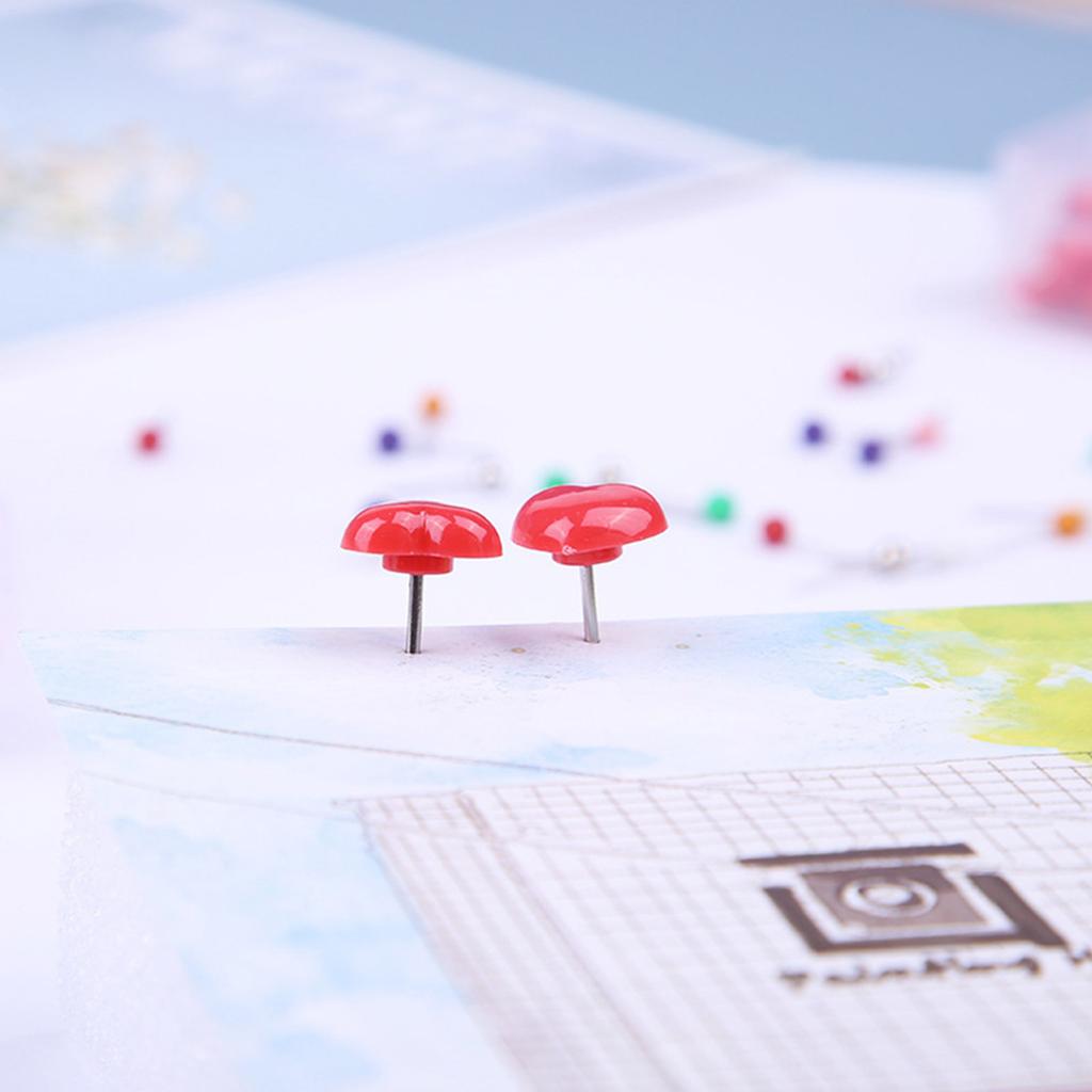 100Pcs Heart Shaped Push Pins Colorful Push Pins Colorful Pushpins Map Pins