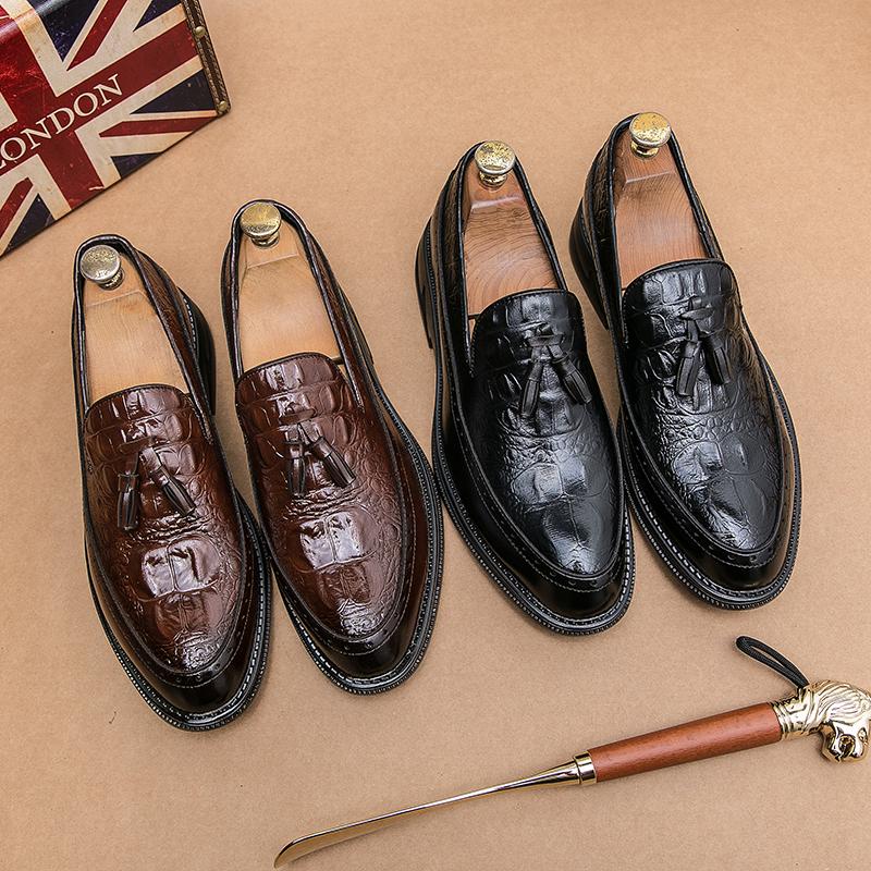 Shoes Men Casual Leather Business Shoes Formal Dress Tenis De Hombre Moccasins Mokasin Tenis Caballero Designer Fashion