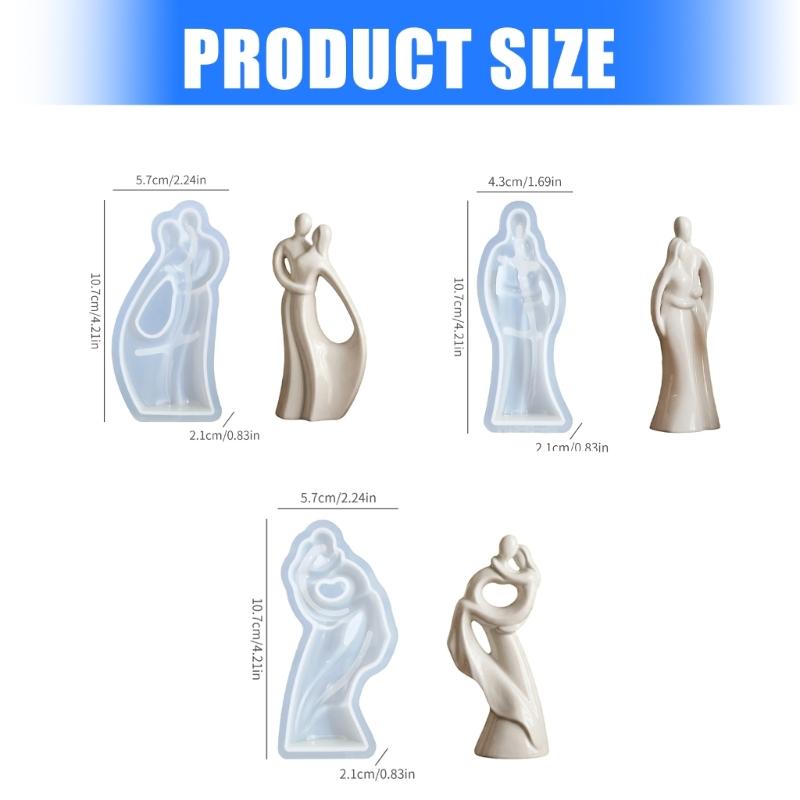 Couple Figurine Silicone Mold Valentine's Candle Silicone Mould Heat Resistant Easy Demold for Resin Casting Candle Soap