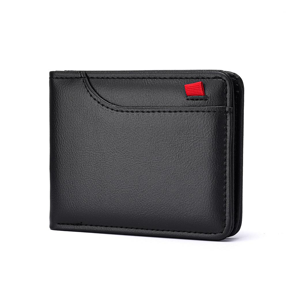 Ultra-Thin Mini Short Wallet for Men with ID Card Bank Card Slot And Po Window Business Casual Wallet for Young Men