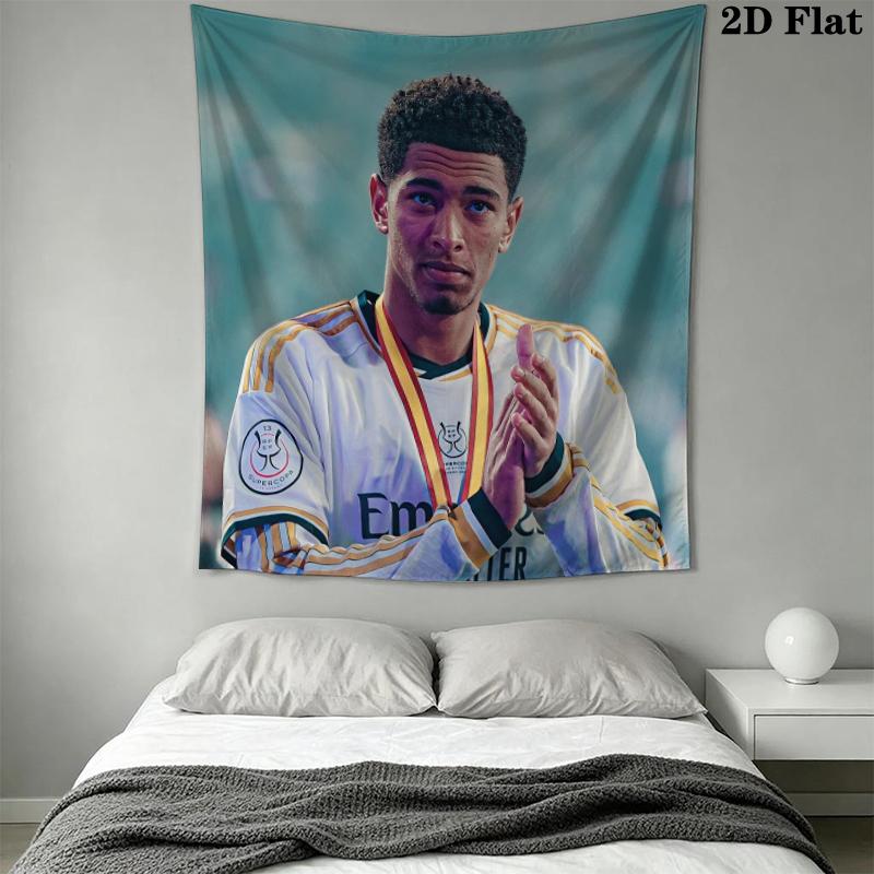 Jude Bellingham Wall Tapestry Aesthetic Wall Hanging Printed Fabric Blanket Decorative Tapestries for Bedroom Living Room Home Decor