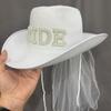 Wide Brim Groom Cowboy Hat Non-woven Fabric Bride Cowgirl Hat  Wedding Decoration