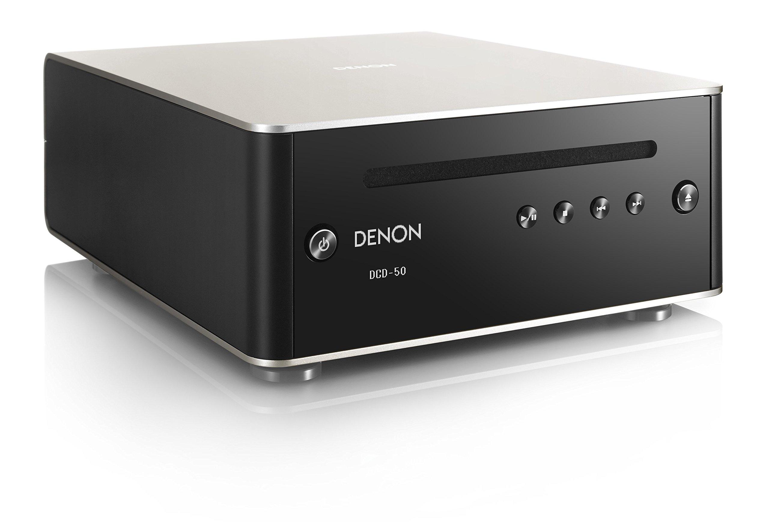 

CD-програвач Denon, оснащений конвертером, сумісний із відтворенням файлів Premium Silver DCD-50 D/A MP3/WMA DCD-50SP чорний