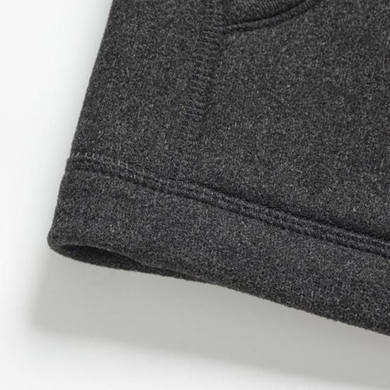 Men Vest Coat V-Neck Sleeveless Single Breasted Waistcoat with Pockets Solid Color Thickened Velvet Lining Coldproof Vest