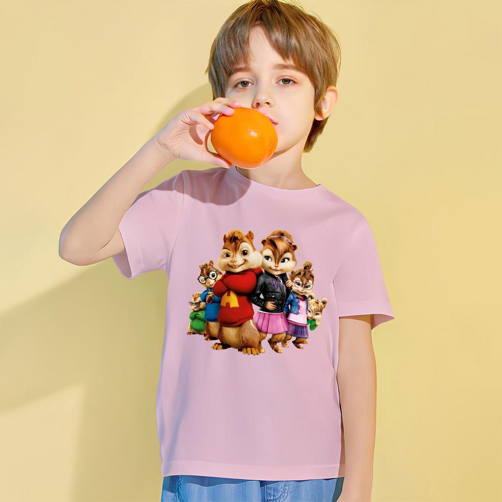 Cute Alvin and The Chipmunks Print Kids TShirts Kid TShirt Women Tee Boys Top Adults Children Parent Child Men Cotton T Shirt