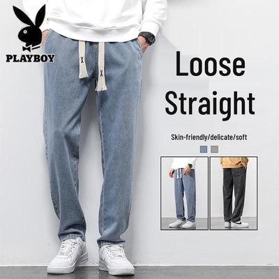 Men's Loose Fit Straight Leg Summer Jeans