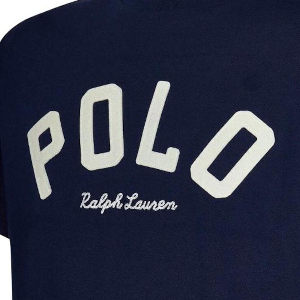 Polo Ralph Lauren Letter Print Round Neck Loose Fit Short Sleeve T-Shirt Men Tops Blue 710952043-001
