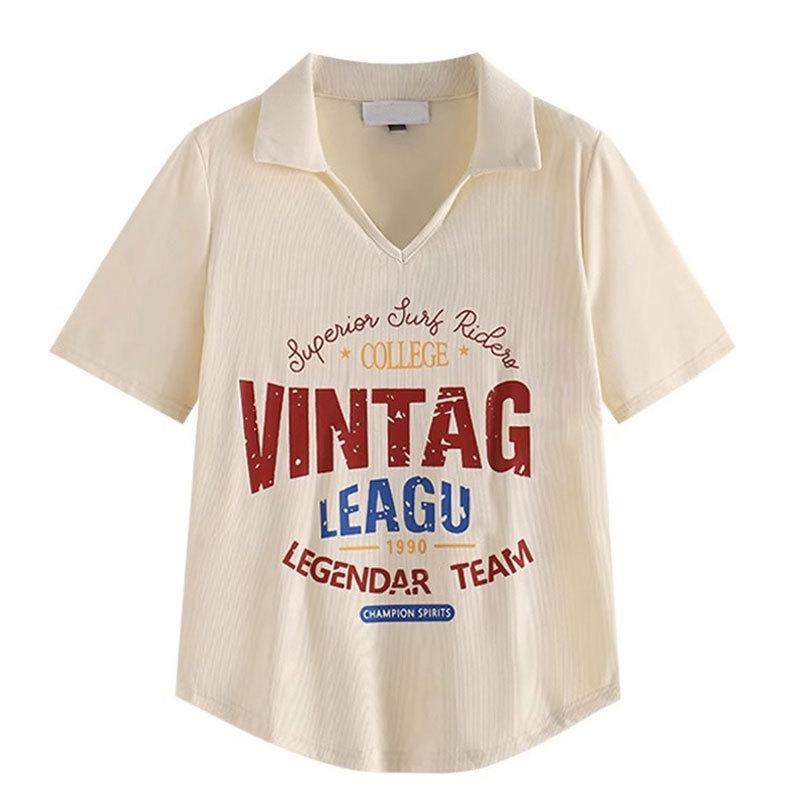 

Women s Slim Fit V-neck Short Sleeve Polo T-shirt - Summer 2025 Collection L [recommended for 47.5-52.5 kg]