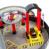 Garage parking pliable pour enfants avec 2 voitures, hélicoptère et station-service avec lavage (KP2819)