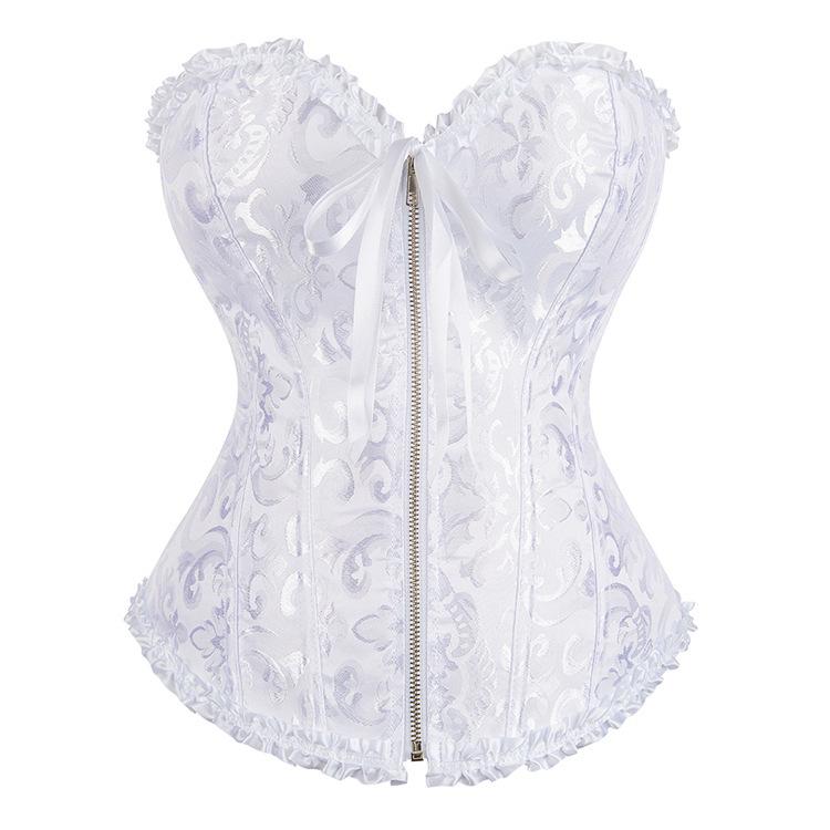 Women S Zipper Corset Shapewear Tummy Control Slimming Top S белый