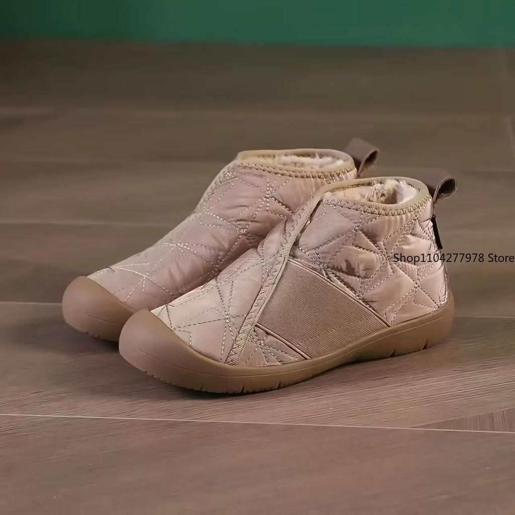 Fashion Women's Cotton Shoes Winter Fashion Plush Warm Snow Boots Waterproof Anti Slip Comfort Plus Size 44 Casual Cotton Boots trafza