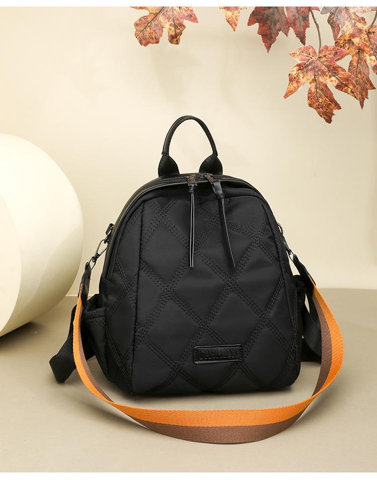 Schoolbag Backpack Schoolbag Women's Embroidery Thread New High-end Small Travel Backpack Fashionable and Lightweight Diamond Casual Women