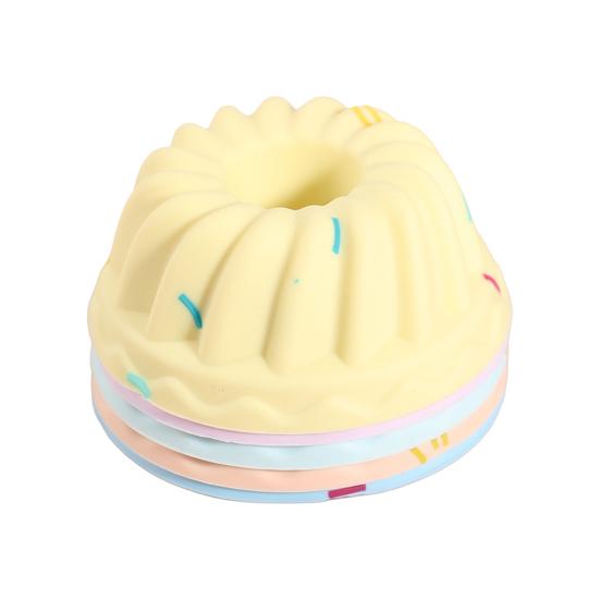 

5Pcs Cake Mold Silicone Non-Stick Baking Cups Reusable Food Grade Muffin Liners Dishwasher Safe Oven Air Fryer Safe Mold for Muffins Egg Tarts A