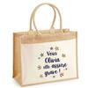 Tote Bag - PLANETEE - Jute with Pocket Olivia She's Awesome! - Natural Jute - 43x33 Cm - Printed In France