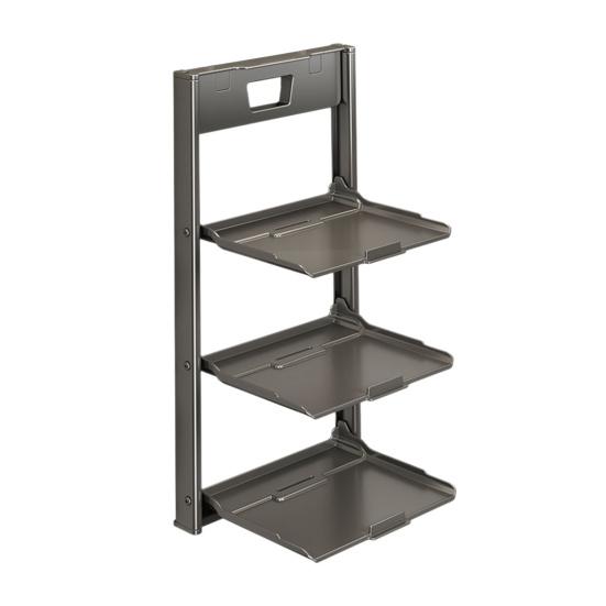 Kitchen Storage Rack Wall Mounted with Suction Cup Organizer Foldable Serving Platter Countertop Shelf for Bowls Plates