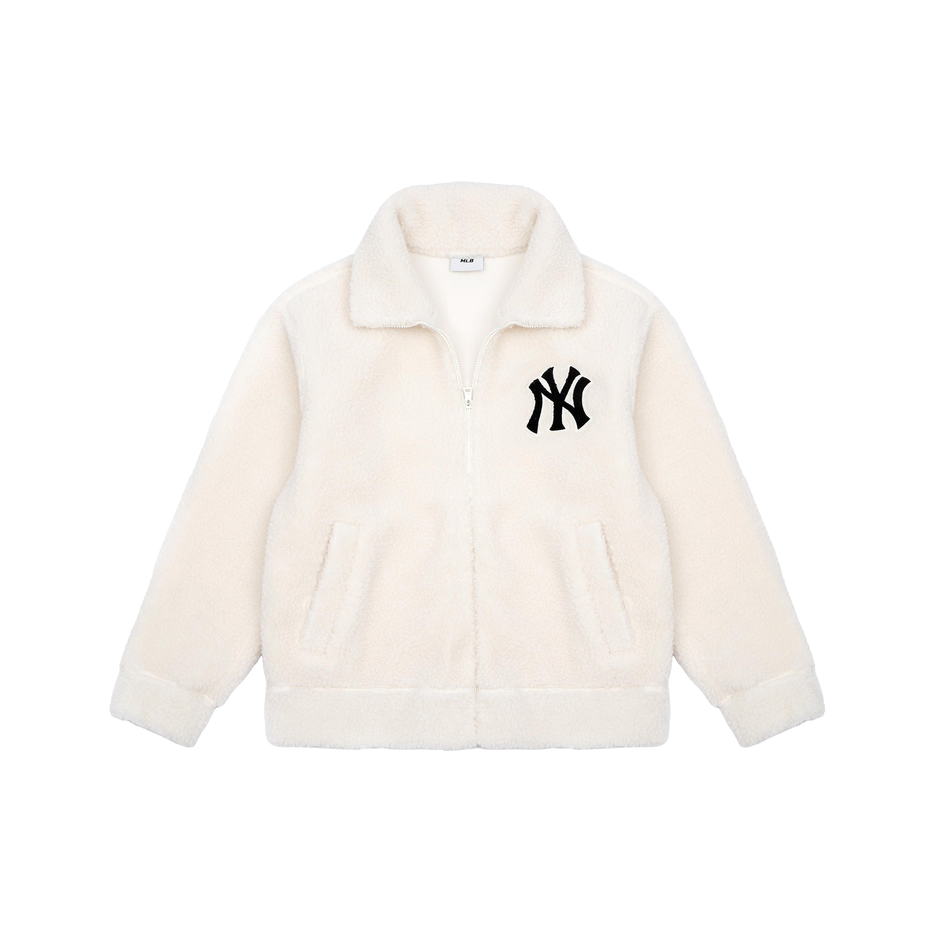 

New MLB New York Yankees Velvet Jackets Unisex Ecru 3AJPF0316-50CRS XS